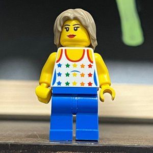 LEGO City Minifigure Female - Shirt with Rainbow Stars